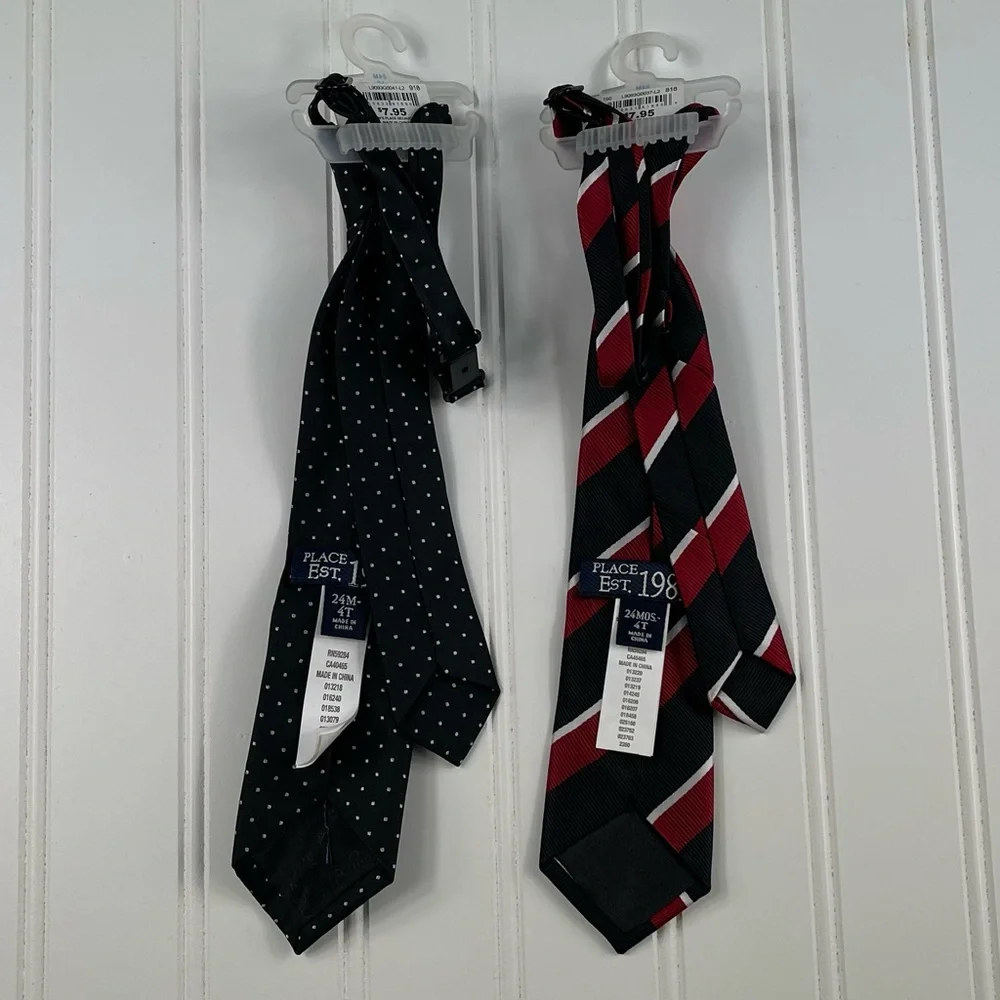 NWT The Children’s Place boys ties size 24 months to 4T, 2 pack
